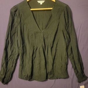 Nanette Lepore Black V-Neck Blouse. Size L